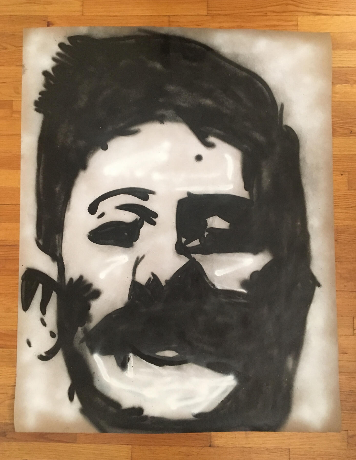 Self Portrait With Mustache. Self Portrait With Mustache.